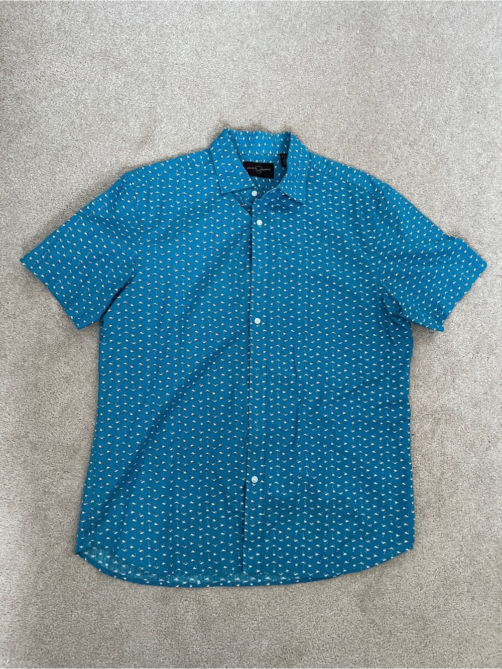 Black Brown 1826 Mens Button Up 100% Cotton Casual shirt with flamingo print